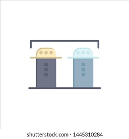 Salt, Paper, Bottle, Spices  Flat Color Icon. Vector icon banner Template