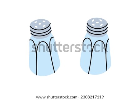 Salt or paper shaker icon. Kitchen tools silhouette. Vector illustration.