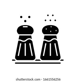 Salt and pepper black icon, concept illustration, vector flat symbol, glyph sign.