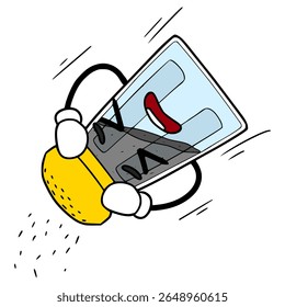 sal e pimenta garrafa caractere ilustração mão desenhado vetor isolado

