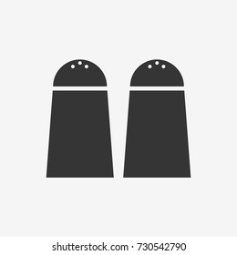 Salt and pepper bottle, condiments icon. flat design vector stock illustration