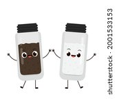 Salt and pepper character. Salt and pepper vector. wallpaper. salt and pepper on white background.