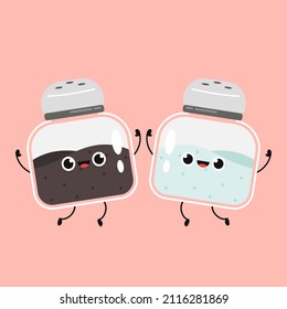 Salt and pepper character. Salt and pepper vector. wallpaper. salt and pepper on white background.