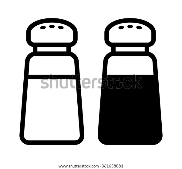 Salt Pepper Condiment Shakers Line Vector Stock Vector