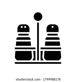 salt and pepper container set glyph icon vector. salt and pepper container set sign. isolated contour symbol black illustration