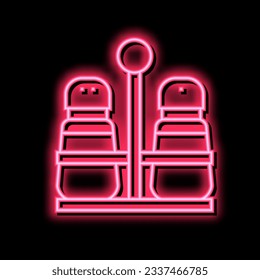salt and pepper container set neon light sign vector. salt and pepper container set illustration