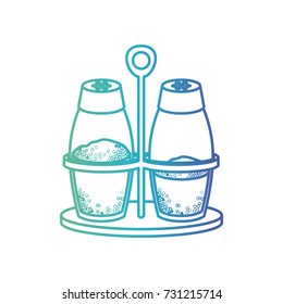 salt and pepper containers silhouette gradient color from purple to blue vector illustration