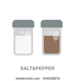 Salt and pepper flat icon on white transparent background. You can be used salt and pepper icon for several purposes.