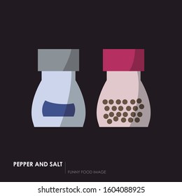 Salt and pepper Icon. Funny image of food.
