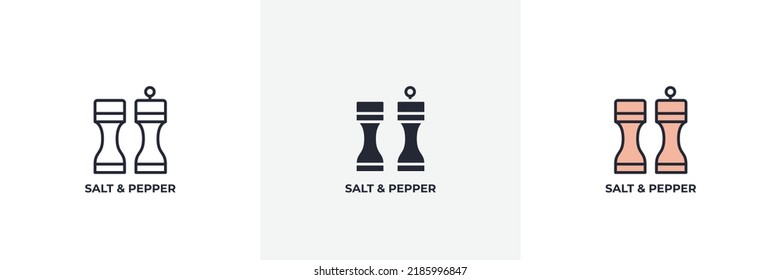 salt and pepper icon. Line, solid and filled outline colorful version, outline and filled vector sign. Idea Symbol, logo illustration. Vector graphics