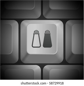 Salt and Pepper Icon on Computer Keyboard Original Illustration