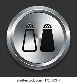 Salt & Pepper Icon on Metallic Button Collection