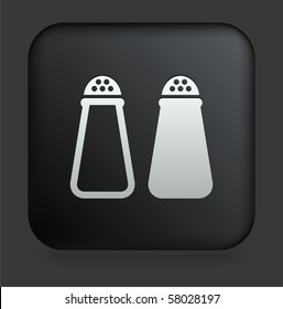 Salt And Pepper Icon On Square Black Internet Button Original Illustration