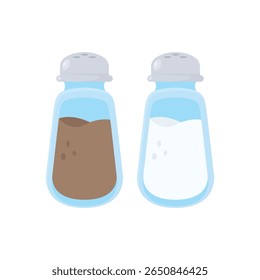 Salt And Pepper Icon Set Vetor Design (Design De Vetor De Conjunto De Ícones De Sal E Pimenta).