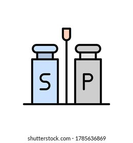 Salt, pepper icon. Simple color with outline vector elements of public catering icons for ui and ux, website or mobile application