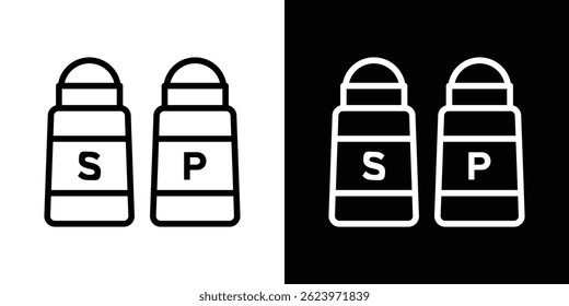 Vector del icono de la pimienta de sal, Plantilla del logotipo de la ilustración en estilo de moda