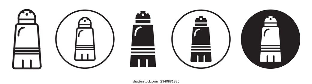 Salt and pepper icon vector set collection. Sodium flavor seasoning icon. Table rock salt sign in circle shape