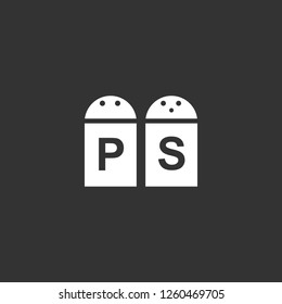salt and pepper icon vector. salt and pepper sign on black background. salt and pepper icon for web and app