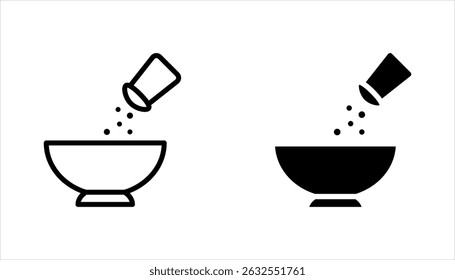 Salt and pepper icons set. Spice icon symbol in line style. vector illustration on white background