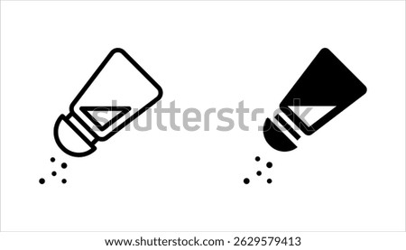 Salt and pepper icons set. Spice icon symbol in line style. vector illustration on white background