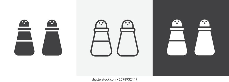 Salt pepper icons in Thin line black color. flat simple vector symbols illustration.