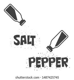 Salt and pepper icons. Vector on a white background.