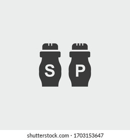 salt and pepper jars icon.salt and pepper jars vector on gray background