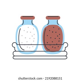 salt and pepper kitchen utensil icon isolated