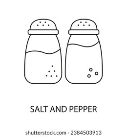 Vector de icono de línea de sal y pimienta para marcas en el embalaje de alimentos