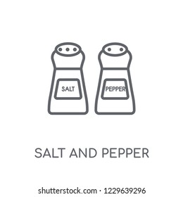 Salt and pepper linear icon. Modern outline Salt and pepper logo concept on white background from kitchen collection. Suitable for use on web apps, mobile apps and print media.