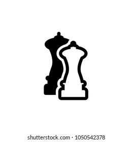 Salt and Pepper Maid. Flat Vector Icon. Simple black symbol on white background