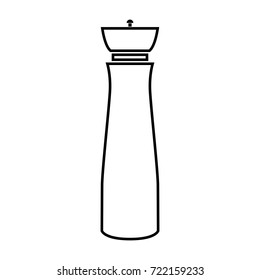 Salt and pepper mill black icon .