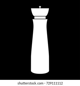 Salt and pepper mill white icon .