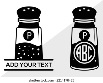 Ilustración De Vectores Imprimibles SVG Con Mnograma De Sal Y Pepper