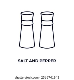 salt and pepper outline icon. Linear vector from kitchen concept. Thin line salt and pepper icon isolated on white background