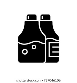 salt and pepper - seasoning icon, vector illustration, black sign on isolated background