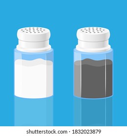 Salt and Pepper Shaker blue background