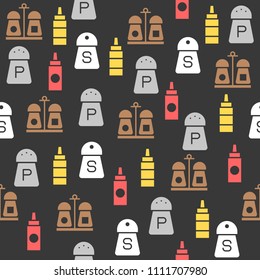 salt and pepper shaker bottle seamless pattern for wallpaper or wrapping paper