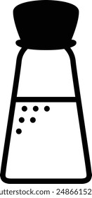 Salt and Pepper Shaker Cellar Container icono de Vector negro plano.