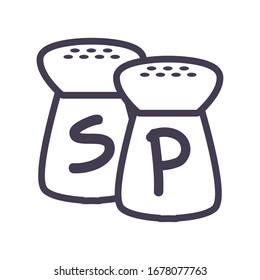 salt and pepper shaker gradient style icon design, kitchen cook eat food restaurant home menu dinner lunch cooking and meal theme Vector illustration