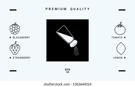 Salt or pepper shaker. Graphic elements for your design