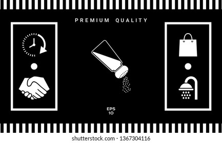 Salt or pepper shaker. Graphic elements for your design