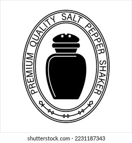 Salt Pepper Shaker Icon, Salt, Pepper Condiment Dispensers Pots Vector Art Illustration