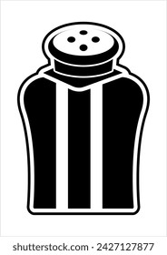 Salz Pfeffer Shaker Icon, Salz, Pfeffer Gewürzspender Töpfe Vektor-Kunst-Illustration
