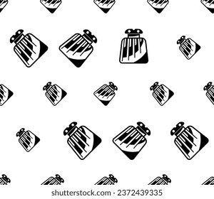 Salt Pepper Shaker Icon Seamless Pattern, Salt, Pepper Condiment Dispensers Pots Vector Art Illustration