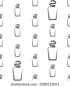 Salt Pepper Shaker Icon Seamless Pattern, Salt, Pepper Condiment Dispensers Pots Vector Art Illustration