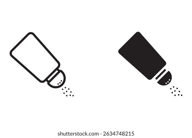 salero o pimentero Icon set. Símbolo de silueta. Especias. Vector aislado ilustración