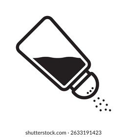 salt or pepper shaker Icon. Silhouette symbol. Spices. Vector isolated illustration