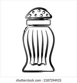Icono del tambor de salt Pepper Icono del vector Ilustración de arte