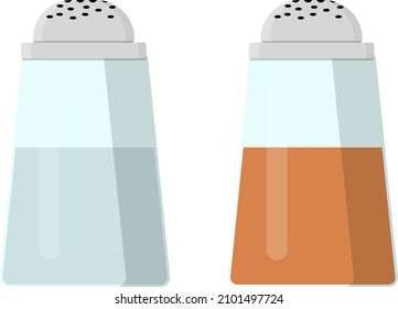 Salt and pepper shaker, illustration, vector on a white background.